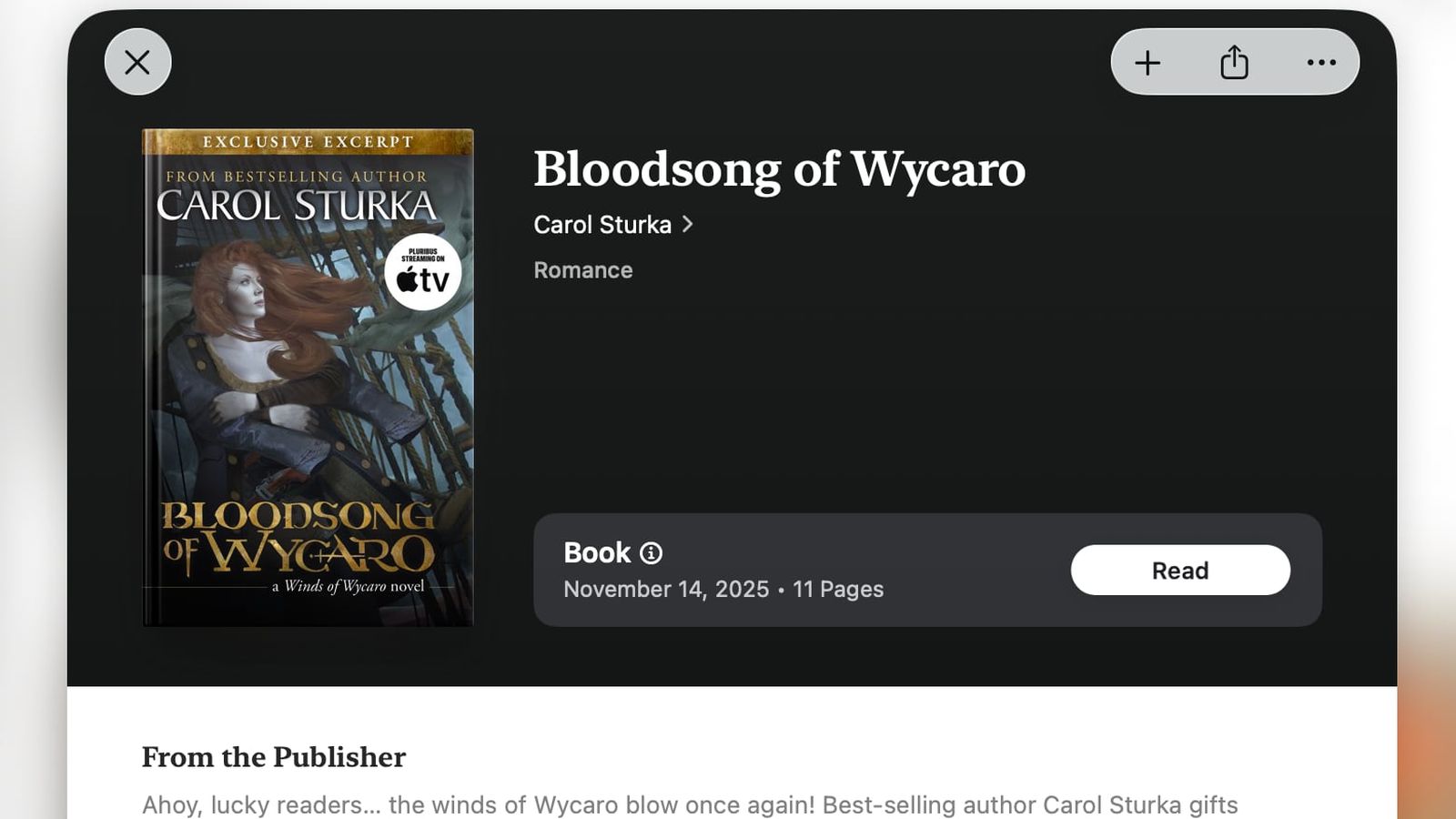 Bloodsong of Wycaro Can Be Downloaded from Apple Books App