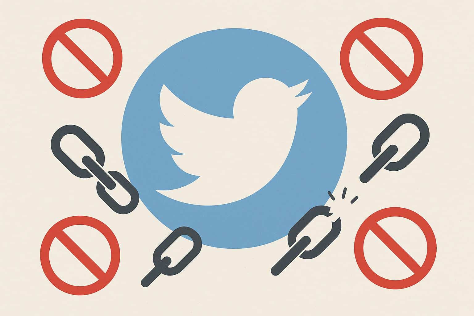 Twitter/X logo with declining follower count icons illustrating social media growth challenges