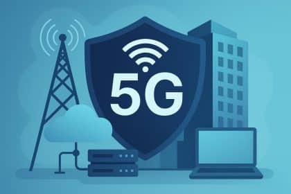5G network infrastructure with digital connectivity icons representing operator opportunities and challenges