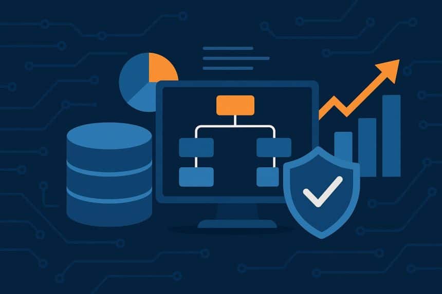 Abstract data visualization illustrating effective data management and strategic data organization.