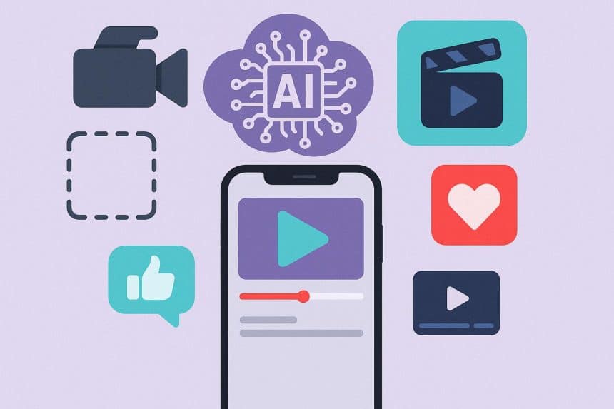AI-powered video editing on iPhone streamlines social media content creation and sharing.