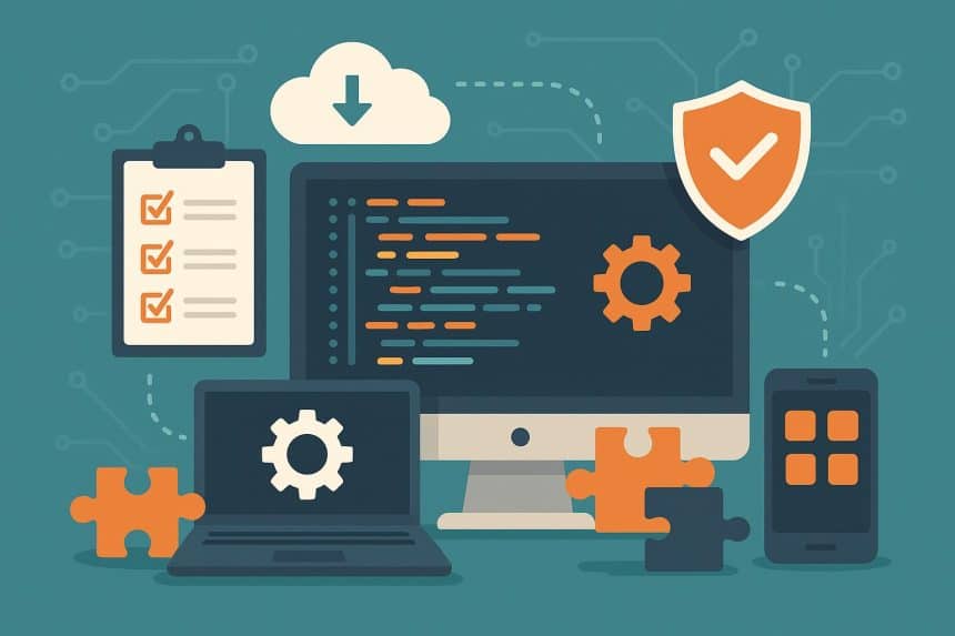 Collaborative team planning custom software solutions for business growth and innovation