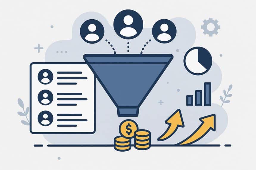 Dashboard showing organized lead data and analytics for optimized sales conversion process