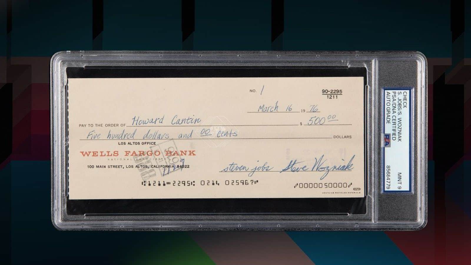 Check Signed By Steve Wozniak and Steve Jobs Sold For $2.4 Million